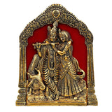 Load image into Gallery viewer, Webelkart Premium Metal Radha Krishna Idol Statue Wall Hanging for Home and Office Decor| Radha Krishna murti for Home Decor ( 7 x 8 Inches, Gold