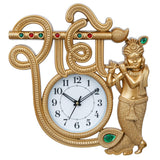 Load image into Gallery viewer, Webelkart Premium Radha Krishna Unique Style Plastic Wall Clock for Home and Office Decor| Wall Clock for Living Room( 15 in, Gold)