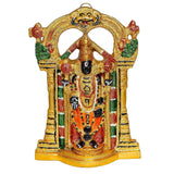 गैलरी व्यूवर में इमेज लोड करें, JaipurCrafts Premium White Metal Colorful Lord Tirupati Balaji Idol Statue for Home and Office (Gold, 9.50 Inch)