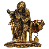 Load image into Gallery viewer, Webelkart Premium Metal Radha Krishna with Cow Showpiece for Home and Office Decor