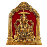 Load image into Gallery viewer, JaipurCrafts Premium Lord Ganesha Idol Statue Metal Wall Hanging for Home and Office Decor ( 7 x 8.5 Inches, Gold)