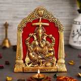 Load image into Gallery viewer, JaipurCrafts Premium Lord Ganesha Idol Statue Metal Wall Hanging for Home and Office Decor ( 7 x 8.5 Inches, Gold)