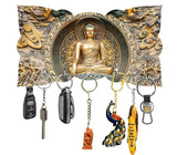Load image into Gallery viewer, Webelkart Premium Printed Sitting &quot; Gautam Buddha&quot; Wooden Key Holder for Home and Office Decor| Keychain Holder for Home (9 Inches , 7 Hooks)