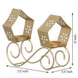 गैलरी व्यूवर में इमेज लोड करें, Webelkart®️ Premium Bullock Cart/Trolley Shape Tealight Candle Holder for Home and Office Decor with Free Tealight Candle for Decorations - 7.5 Inches ( Gold, Iron)