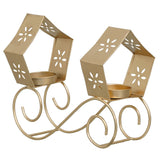 गैलरी व्यूवर में इमेज लोड करें, Webelkart®️ Premium Bullock Cart/Trolley Shape Tealight Candle Holder for Home and Office Decor with Free Tealight Candle for Decorations - 7.5 Inches ( Gold, Iron)