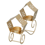 Load image into Gallery viewer, Webelkart®️ Premium Bullock Cart/Trolley Shape Tealight Candle Holder for Home and Office Decor with Free Tealight Candle for Decorations - 7.5 Inches ( Gold, Iron)