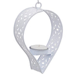 Load image into Gallery viewer, Webelkart®️ Premium Leaf Shape Iron Tealight Candle Holder for Home and Office Decor| Candle Holder for Diwali and Christmas Decorations (6 inches, White)