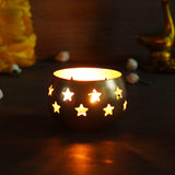 गैलरी व्यूवर में इमेज लोड करें, Webelkart®️ Premium Metal Star Tealight Candle Holder for Home and Office Decor| Metal Tealight Holder for Decorations (3 inches, Gold)