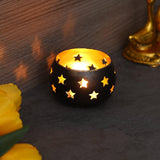 गैलरी व्यूवर में इमेज लोड करें, Webelkart®️ Premium Metal Star Tealight Candle Holder for Home and Office Decor| Metal Tealight Holder for Decorations (3 inches, Black)