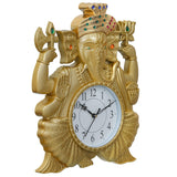 Load image into Gallery viewer, Webelkart Premium Pagdi Ganesha Analog Wall Clock for Home and Office Decor (12 Inches, Gold)