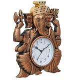 गैलरी व्यूवर में इमेज लोड करें, Webelkart Premium Pagdi Ganesha Analog Wall Clock for Home and Office Decor (12 Inches, Copper)
