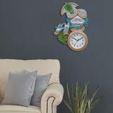 Load image into Gallery viewer, Webelkart Premium Krishna Playing Flute Unique Style Plastic Analog Wall Clock for Home and Office Decor| Wall Clock for Living Room( 18.5 in, Silver and Blue)