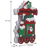 गैलरी व्यूवर में इमेज लोड करें, Webelkart® Premium LED Merry Christmas Santa Claus Christmas Ornament Wooden Hanging Pendant Ornament Tree Hanging with LED Lights- 6.5 Inches