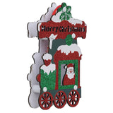 गैलरी व्यूवर में इमेज लोड करें, Webelkart® Premium LED Merry Christmas Santa Claus Christmas Ornament Wooden Hanging Pendant Ornament Tree Hanging with LED Lights- 6.5 Inches