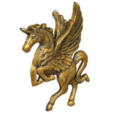 गैलरी व्यूवर में इमेज लोड करें, JaipurCrafts Premium HandiCrafted Metal Flying/Running Horse Statue Wall Hanging For Home And Office Decor ( 7.5 Inches)