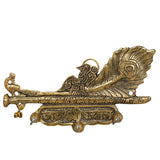 Load image into Gallery viewer, JaipurCrafts Premium Gold Metal Jai Shree Shyam (Krishna) Key Holder for Home and Office Decor| Keychain Holder for Home (7.5 Inches, 3 Hooks)