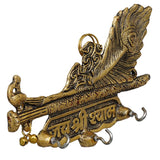 Load image into Gallery viewer, JaipurCrafts Premium Gold Metal Jai Shree Shyam (Krishna) Key Holder for Home and Office Decor| Keychain Holder for Home (7.5 Inches, 3 Hooks)