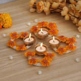 Load image into Gallery viewer, JaipurCrafts Premium Set of 4 Lotus Shape Tealight Candle Holder for Home and Office Decor | tealight Candle Holder for Diwali Decorations | Diwali Candles for Decorations ( 4 Inches)