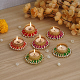 गैलरी व्यूवर में इमेज लोड करें, JaipurCrafts Premium Handmade Set of 6 Diwali tealight Candle Holder for Home and Pooja Room Decorations