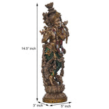 गैलरी व्यूवर में इमेज लोड करें, Webelkart Premium Bronze Large Radha Krishna Idol Showpiece for Home and Pooja Decor - 14 x 5 x 3 inches, Bronze