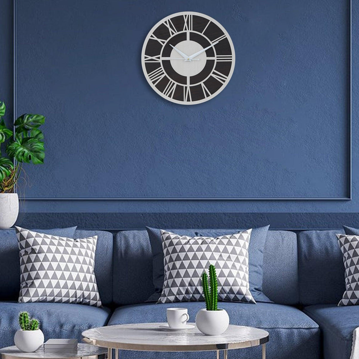 elkart Roman Beautiful Round Wood Wall Clock Without Glass (12 Inch