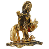 Load image into Gallery viewer, Webelkart Premium Lord Krishna Playing Flute On Kamdhenu Cow Statue Hindu God Religious Idol Krishan Showpiece Figurine for Home Puja Gifts Decor