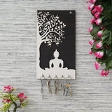 Load image into Gallery viewer, Webelkart Premium Wooden Gautam Buddha Key Holder for Home and Office Decor| Keychain Holder for Home| Key Holder for Office Decor(10.5 Inches, 5 Hooks)
