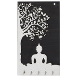 Load image into Gallery viewer, Webelkart Premium Wooden Gautam Buddha Key Holder for Home and Office Decor| Keychain Holder for Home| Key Holder for Office Decor(10.5 Inches, 5 Hooks)