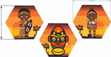 गैलरी व्यूवर में इमेज लोड करें, Webelkart Premium Engineered Wood UV Print Set Of 3 Hexagon Tribal Art Print Painting For Wall Decor, Paintings For Wall Decor, Wooden Wall Sculptures For Home And Living Room Decor